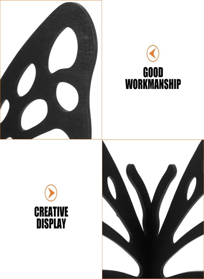 HOOTNEE Butterfly Wall Shelf Wooden Floating Corner Bookshelf for Crystal Display Figurine Storage and Home Decor - Image 2